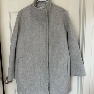 J. Crew Light Gray Wool-Blend Cocoon Coat